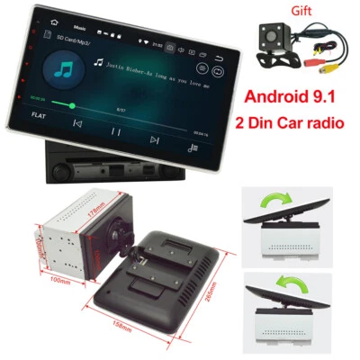10.1" Android 9.1 Double 2Din Car Stereo GPS Radio Player Head Unit BT WiFi CAM - Image 1 of 4