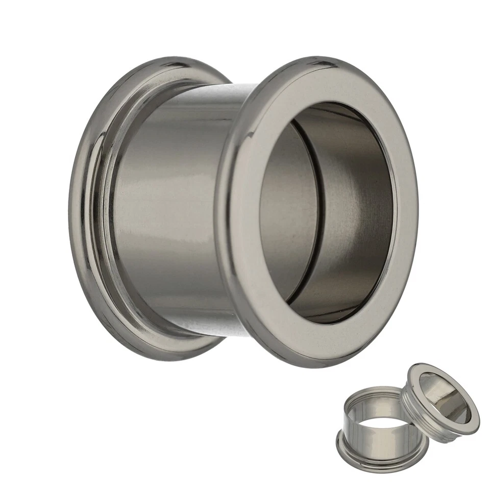 Treuheld® - Flesh Tunnel - Titan - Extra Lang - Silber (1075) - Bild 1 von 4