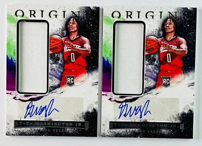TYTY WASHINGTON 2022-23 ORIGINS RC ROOKIE PATCH AUTO - ROCKETS - 2 Card!! - Image 1 of 2