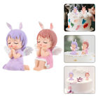 Lovely Small Angel Girl Statues with Bunny Ears - Charming Table Decor