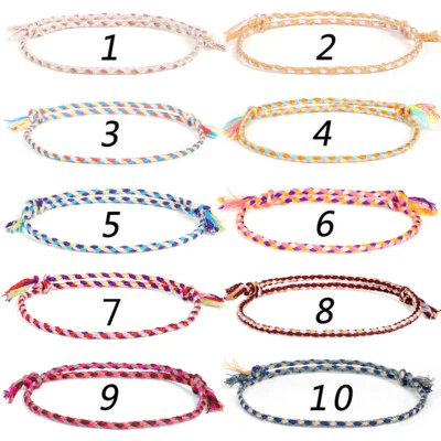 Pulsera Trenzada Amistad para Mujeres Niñas Pulseras Ajustables Cordón Colorido Foto 1 de 4