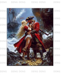 Pirate Wall Art Prints,Nautical Adventure Decor,Vintage-Inspired Couple Decor - Picture 1 of 9