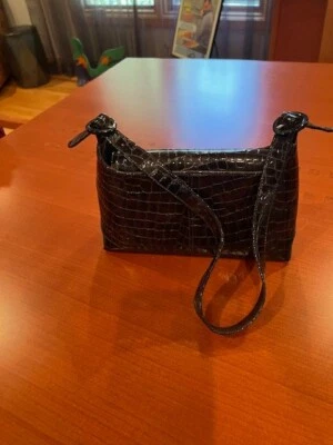 STUART WEITZMAN Mujer PEQUEÑA Cartera Charol Mango Superior Marrón Foto 1 de 4