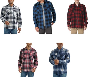 Wrangler Authentics Men's Long Sleeve Heavyweight Plaid Fleece Shirt - Picture 1 of 19