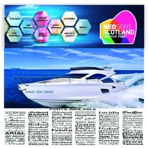 1000MM 1.0M NOMBRE BARCO SSR GRÁFICOS PEGATINAS CALCOMANÍAS MOTO ACUÁTICA PERSONALIZADA CARAVANA COCHE - Imagen 1 de 3