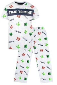 Minecraft - Minecraft Boys Short Sleeve Pyjama Set - Pjs With Minecraft Creeper - Picture 1 of 5