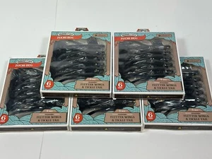 10,000 Fish Zuchi Bug Flutter Wings & Tickle Tail (6pk) Black Blue Lot Of 5 Bait - Picture 1 of 3