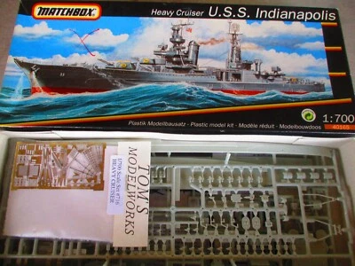 Matchbox Models 40165 Heavy Cruiser USS Indianapolis 1:700 WWII PHOTO ETCH ADDED - Image 1 of 4