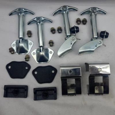 TOYOTA LAND CRUISER FJ40 FJ45 BJ40 BJ42 WINDSHIELD TO HOOD LATCH SET + GASKET - Image 1 of 4