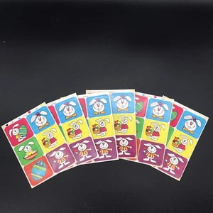 Vintage Easter Stickers Seals Dennison Bunny Egg Colorful Holiday 6 Full Sheets - Picture 1 of 4