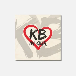 Koby Bryant In Our Hearts Grunge 4'' X 4'' Square Wooden Coaster - Imagen 1 de 3