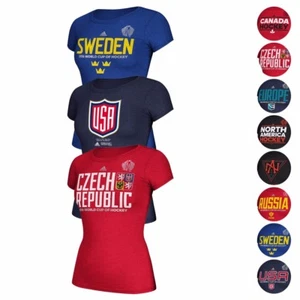 NHL Adidas 2016 World Cup of Hockey Graphic T-Shirt Collection Women's - Picture 1 of 12