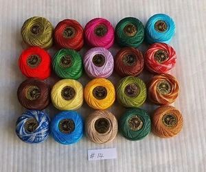 20 Balls Perle Cotton No:12 Embroidery Thread in Assrtd 20 different colours #14 - Picture 1 of 8