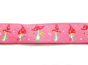 Webband Fliegenpilz pink Tante Ema 15 mm - Bild 1 von 1