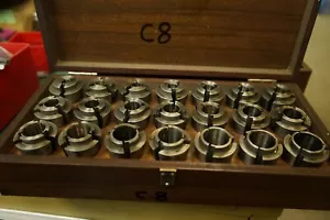 21 Piece Set of Balas C-8 Flex-Grip Collets 3/8"-1.0" x 32nds In Wooden Case - Picture 1 of 5