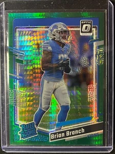 2023 Donruss Optic Green Hyper #233 Brian Branch Rated Rookie Lions - Picture 1 of 3