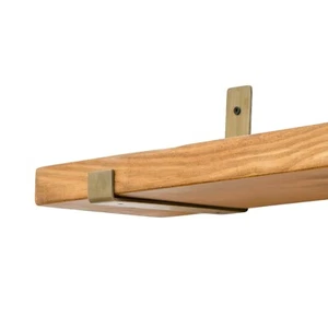 Antique Brass Lip Shelf Brackets | Industrial Style (Pair) - Picture 1 of 6