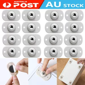 1-24Pcs Self Adhesive Caster Wheels Mini Swivel Wheels Stainless Steel Paste AU - Picture 1 of 24