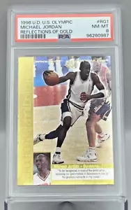 1996 UPPER DECK U.S.A OLYMPICARD REFLECTIONS OF GOLD #RG1 MICHAEL JORDAN PSA 8 - Picture 1 of 10