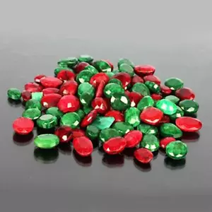 Lote de piedras preciosas sueltas de mezcla de rubí y esmeralda corte natural de 100 quilates/7 piezas para joyería - Imagen 1 de 2