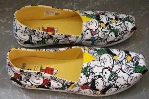 TOMS X Peanuts Womens Shoes Alpargata Snoopy Charlie Brown Size 9 - Picture 1 of 4