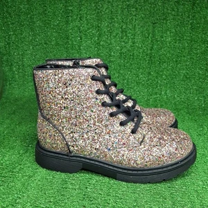 TALLA 5 NUEVAS Botas de Combate Zoe Multi Brillo Cremallera Con Cordones para Niñas - Clase de Arte - - Imagen 1 de 6