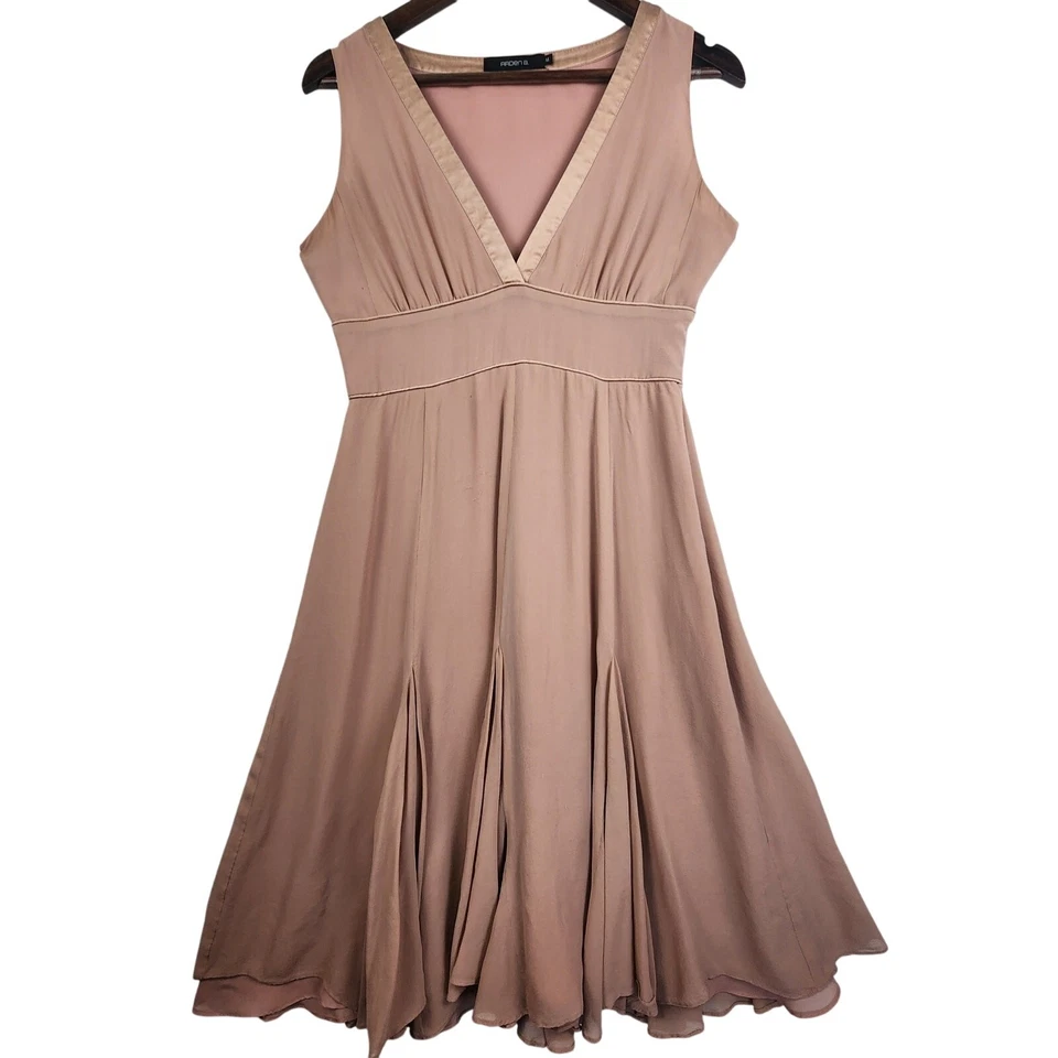 Arden B. Sleeveless V-Neck Babydoll  Dress Women’s SZ M 100% Silk Mauve Lined - Image 1 of 4