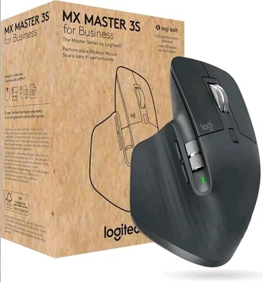 Logitech MX Master 3S Wireless Mouse Business Graphite Quiet Click 8K DPI New - Image 1 of 4