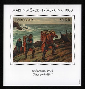 Färöer Insel 2023 Martin Mörck M. Morck Briefmarke Nr. 1000 MNH S/S Fischer - Picture 1 of 2