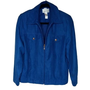 Drapers & Damon Royal Blue Zip Front Shacket - Medium - Picture 1 of 5