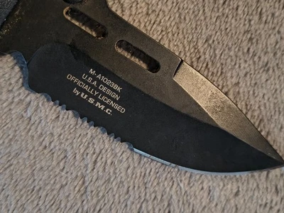 NAVAJA DE BOLSILLO PLEGABLE TÁCTICA ASISTIDA POR RESORTE 8.75" USMC MARINES Hoja NEGRA NUEVA Foto 1 de 4