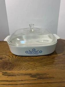 Vintage Corning Ware blaue Kornblume A-10-B 9,75 x 9,75 x 2 Kasserolle mit Deckel - Bild 1 von 17