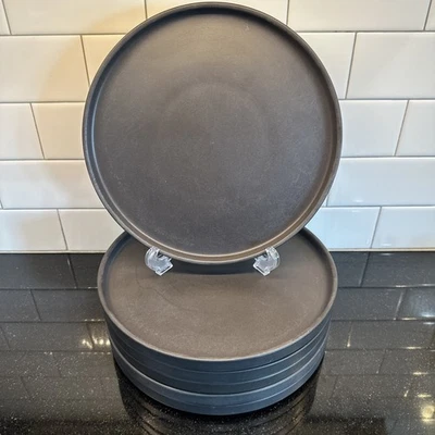 Set of 6 Stone + Lain 10 1/2" Dinner Plates CELINA Black Matte Stoneware Round - Image 1 of 4