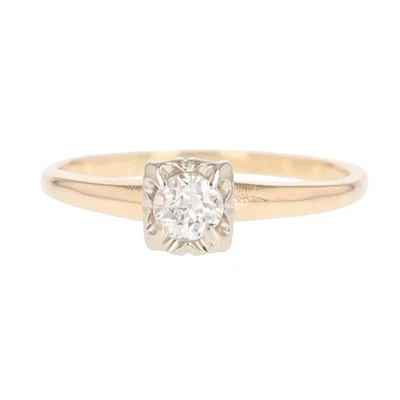 .28ct Round Cut Diamond Solitaire Engagement Ring 14k Multi-Tone Gold Size 8.5 - Image 1 of 4