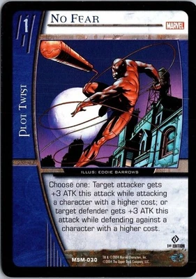 No Fear MSM-030 Marvel 2004 Upper Deck 1st Edition VS Systems CCG TCG - Image 1 of 2