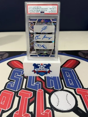 2022 Leaf Metal JR Ritchie/Owen Murphy/Royber Salinas Blue Crystal Triple Auto - Image 1 of 3