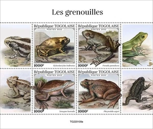 Togo - 2022 Frogs, Shrinking Frog, Toad - 4 Stamp Sheet - TG220109a - Picture 1 of 1