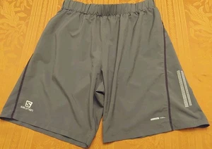 Pantalones Cortos Salomon Para Hombre Gris Medio Forrados para Correr Piel Avanzada Seca Activa - Imagen 1 de 10
