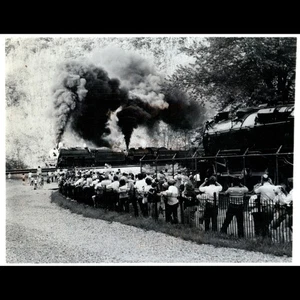Vtg B&O Allegheny Locomotives in Excursion Duel - 1950s Steam Fan Meet Photo - Picture 1 of 4