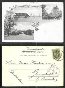 Estampilla de Noruega de Kristiania Oslo Akershus fortaleza Norge 1899 - Imagen 1 de 3