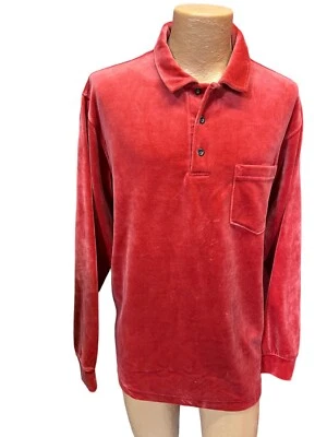 Nuevo de Colección Años 90 Para Hombres XL Camisa Lands End EE. UU. Algodón Óxido Terciopelo Polo L/S Pullover Foto 1 de 4