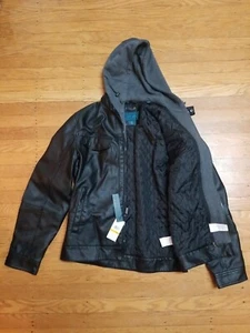 Men's Perry Ellis Faux Leather Size S Full Zip Jacket RN 37763 NWT MSRP $185 - Picture 1 of 7