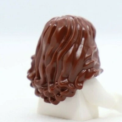 PELO - Pieza de minifigura LEGO® hembra de longitud media ondulada marrón rojizo Foto 1 de 2