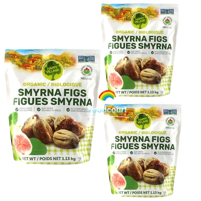3 Packs Happy Village Organic Sun Dried Smyrna Figs 40oz Each Pack, Total 7.5 lb - Image 1 of 4
