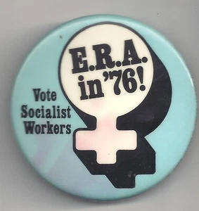 E.R.A. in '76 Vote Socialist Workers Pin ~ Blue Variation 1976 - Picture 1 of 2