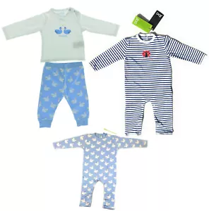 3er Set Baby Langarm  Strampler Bio Baumwolle Pyjama Mädchen Schwan 62 - 68 - Bild 1 von 12