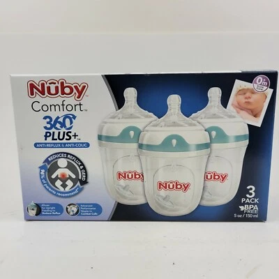 Nuby Comfort 360 Plus+ Anti- Reflux & Anti-Colic. (3 Pack) 5 oz bottle 0+m  - Image 1 of 4