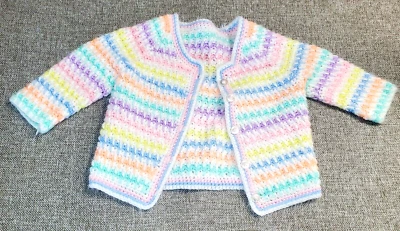 Cárdigan Suéter Pasteles de Pascua Hecho a Mano Crochet Bebé Niño Pequeño Foto 1 de 4