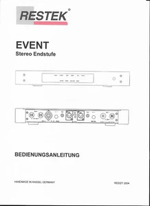 Manual de instrucciones Restek para EVENT alemán Copy - Imagen 1 de 1