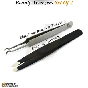 Professional Blackhead Remover Curved Tweezer Eyebrow Hair Tweezers Beauty Tools - Picture 1 of 2